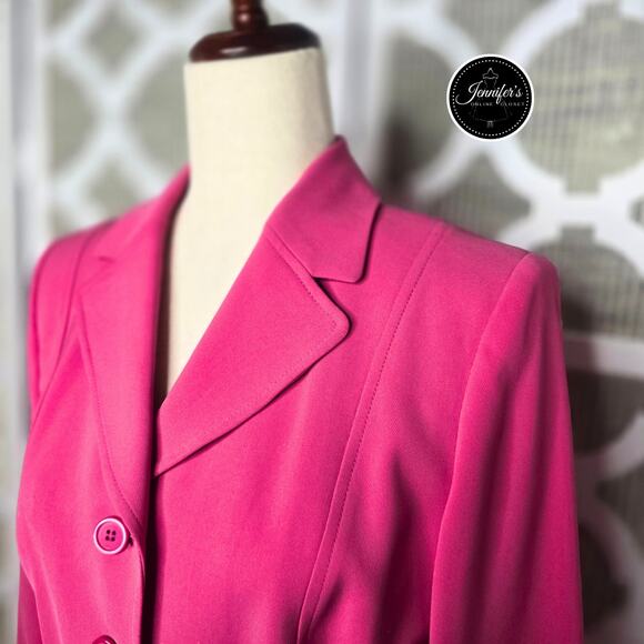 Alfani Petite Hot Pink Fuchsia Four Button Lightweight Blazer Size 10P - Picture 2 of 9